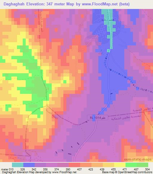 Daghaghah,Tunisia Elevation Map