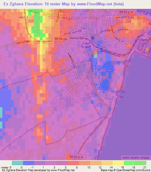 Ez Zghana,Tunisia Elevation Map