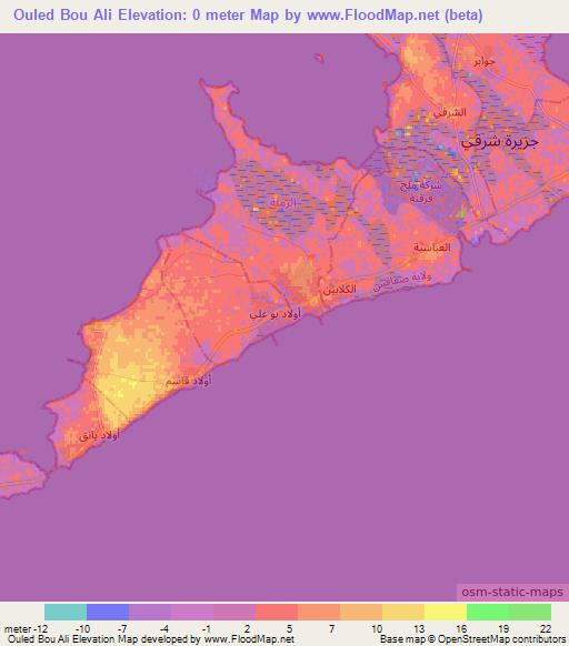 Ouled Bou Ali,Tunisia Elevation Map
