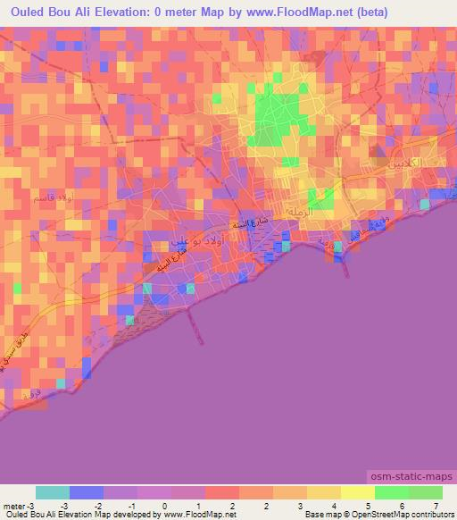 Ouled Bou Ali,Tunisia Elevation Map