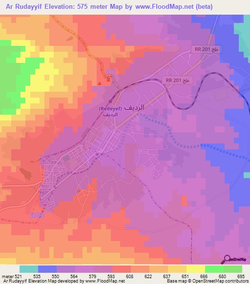 Ar Rudayyif,Tunisia Elevation Map