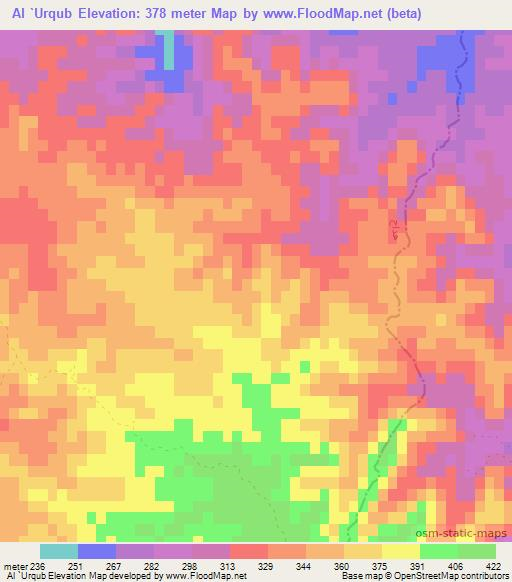Al `Urqub,Tunisia Elevation Map
