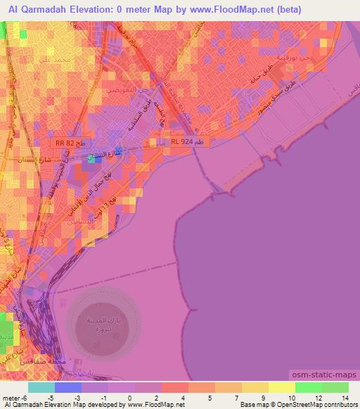 Al Qarmadah,Tunisia Elevation Map