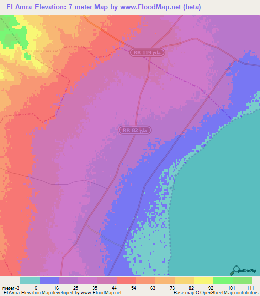 El Amra,Tunisia Elevation Map