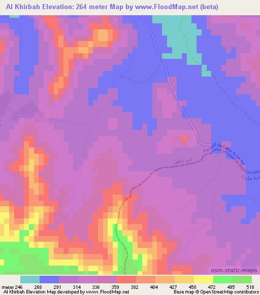 Al Khirbah,Tunisia Elevation Map