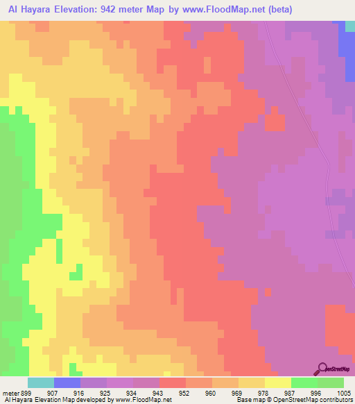 Al Hayara,Tunisia Elevation Map