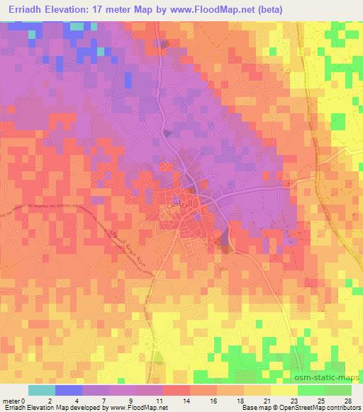 Erriadh,Tunisia Elevation Map
