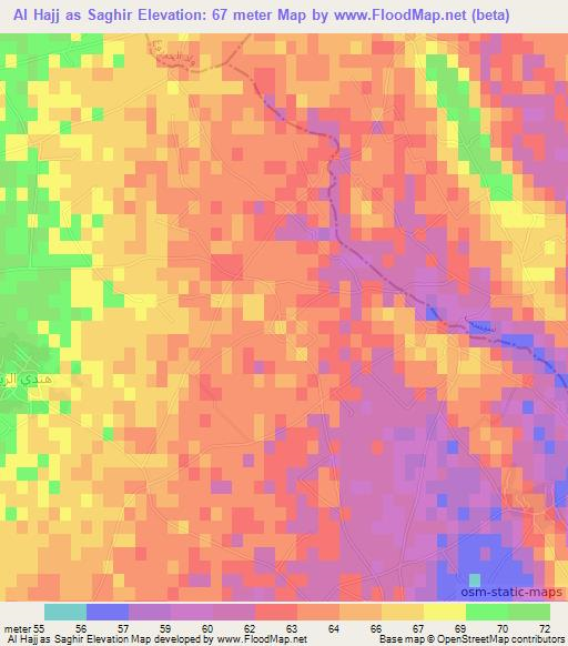 Al Hajj as Saghir,Tunisia Elevation Map