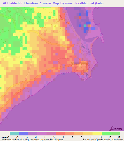 Al Haddadah,Tunisia Elevation Map