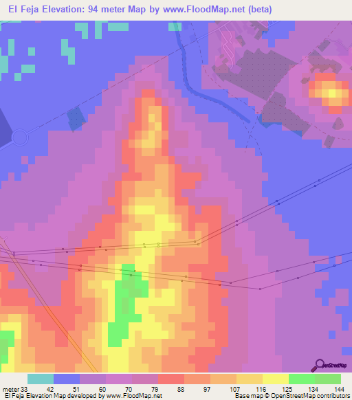 El Feja,Tunisia Elevation Map