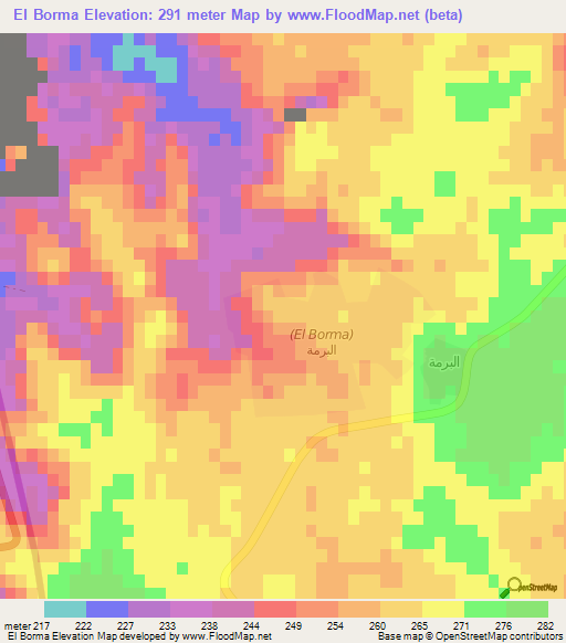 El Borma,Tunisia Elevation Map
