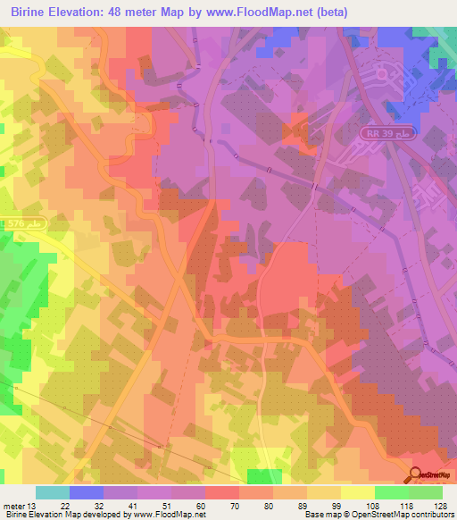 Birine,Tunisia Elevation Map