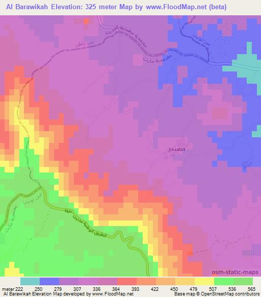 Al Barawikah,Tunisia Elevation Map