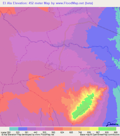 El Ala,Tunisia Elevation Map
