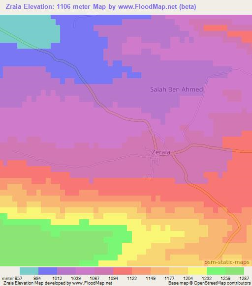 Zraia,Algeria Elevation Map