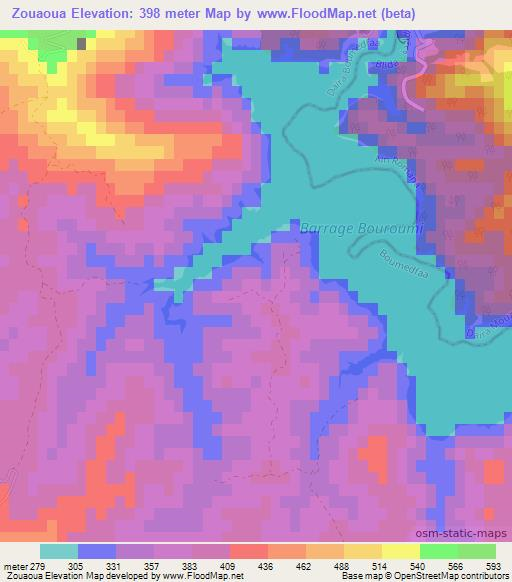 Zouaoua,Algeria Elevation Map