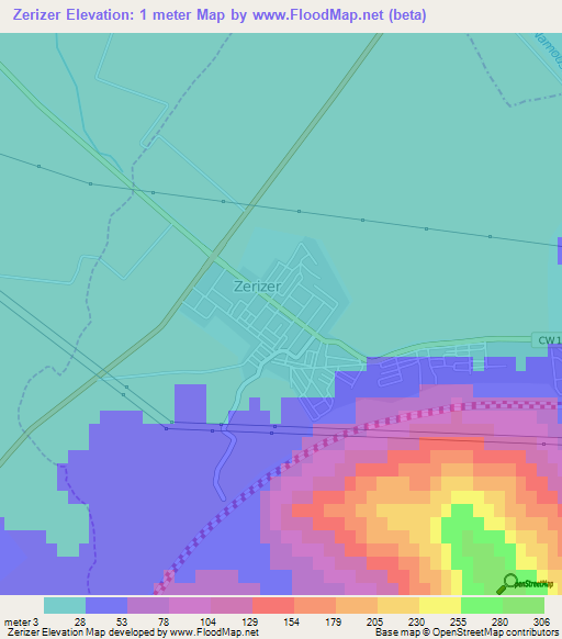 Zerizer,Algeria Elevation Map