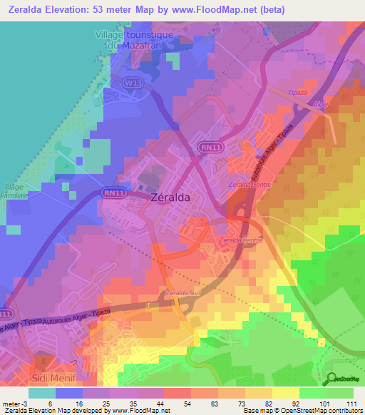 Zeralda,Algeria Elevation Map