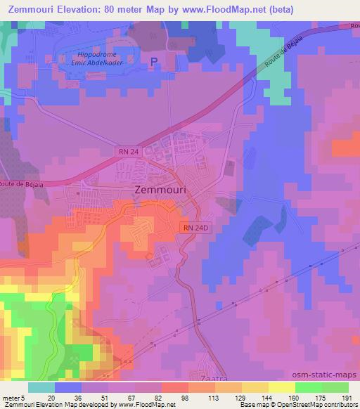 Zemmouri,Algeria Elevation Map