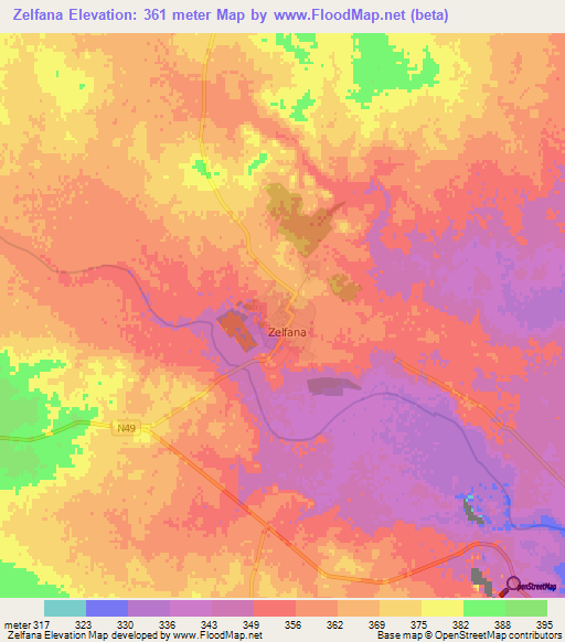 Zelfana,Algeria Elevation Map