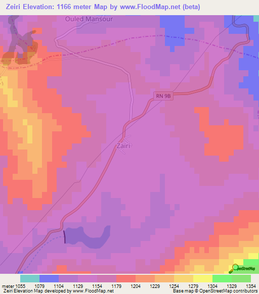 Zeiri,Algeria Elevation Map
