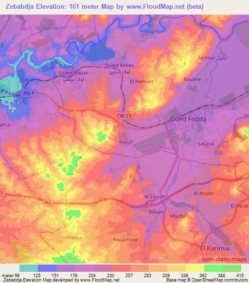 Zebabdja,Algeria Elevation Map