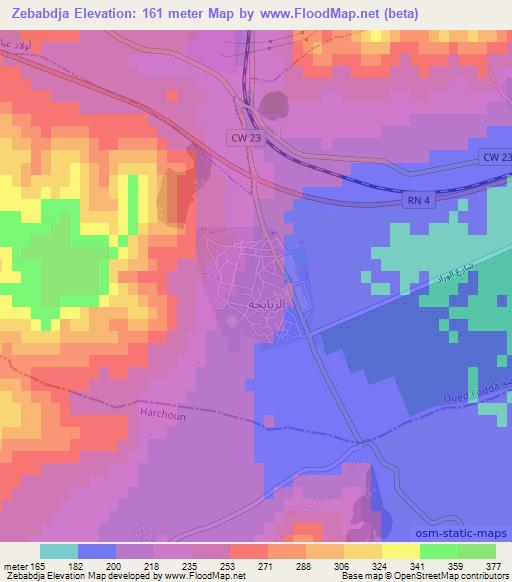 Zebabdja,Algeria Elevation Map