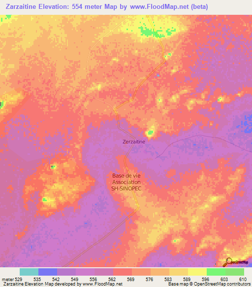 Zarzaitine,Algeria Elevation Map