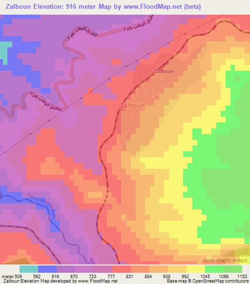 Zalboun,Algeria Elevation Map