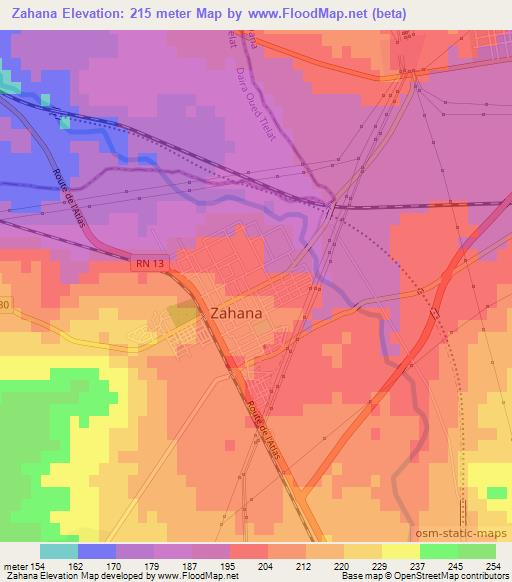 Zahana,Algeria Elevation Map