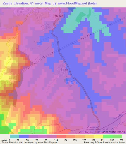 Zaatra,Algeria Elevation Map