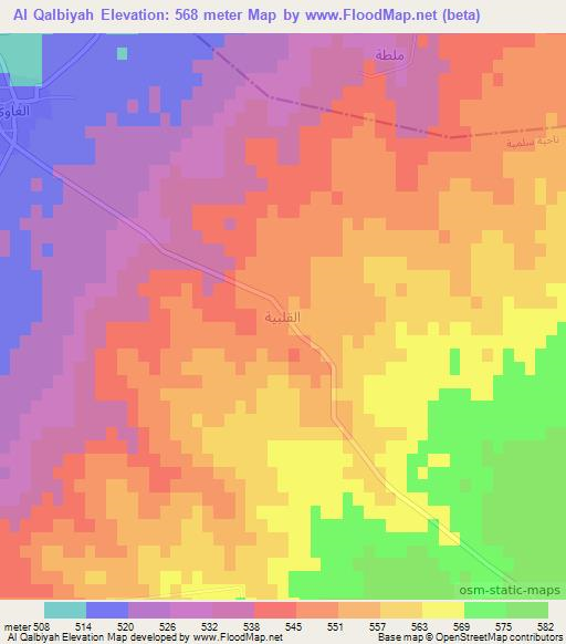 Al Qalbiyah,Syria Elevation Map