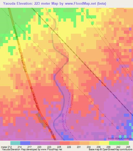 Yaouda,Algeria Elevation Map