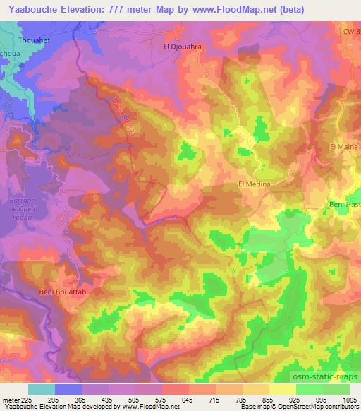Yaabouche,Algeria Elevation Map
