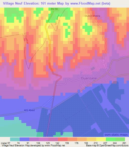 Village Neuf,Algeria Elevation Map