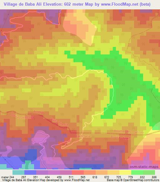 Village de Baba Ali,Algeria Elevation Map
