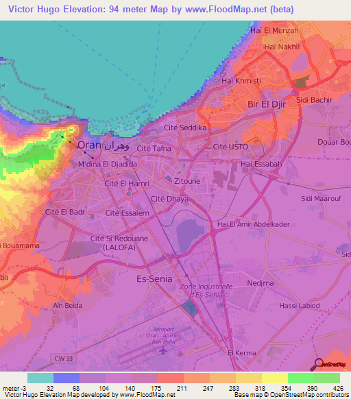 Victor Hugo,Algeria Elevation Map