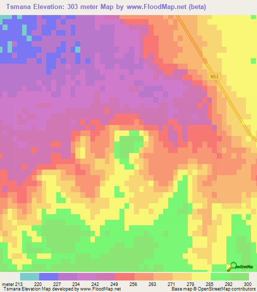 Tsmana,Algeria Elevation Map
