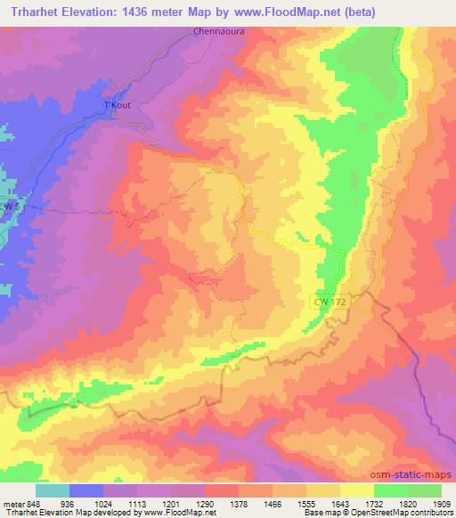 Trharhet,Algeria Elevation Map