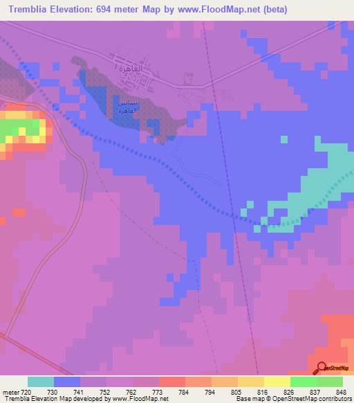 Tremblia,Algeria Elevation Map