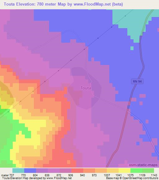 Touta,Algeria Elevation Map
