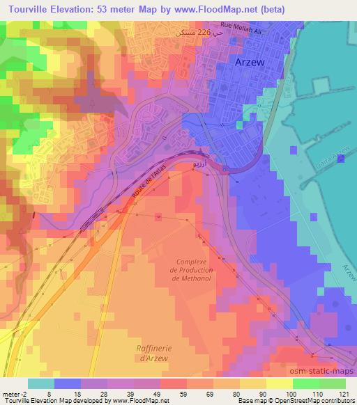 Tourville,Algeria Elevation Map
