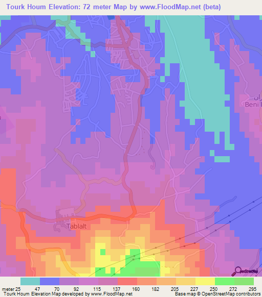 Tourk Houm,Algeria Elevation Map