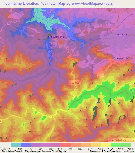 Toumlaline,Algeria Elevation Map
