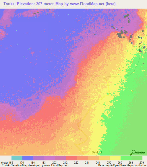 Toukki,Algeria Elevation Map