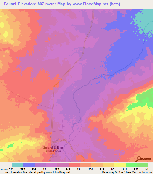 Touazi,Algeria Elevation Map