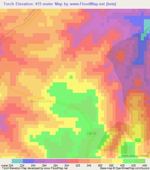 Torch,Algeria Elevation Map