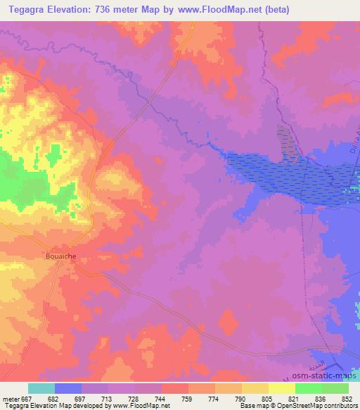 Tegagra,Algeria Elevation Map