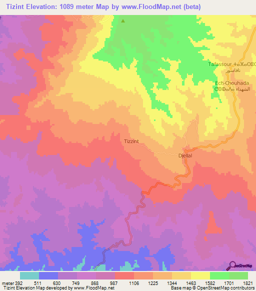 Tizint,Algeria Elevation Map