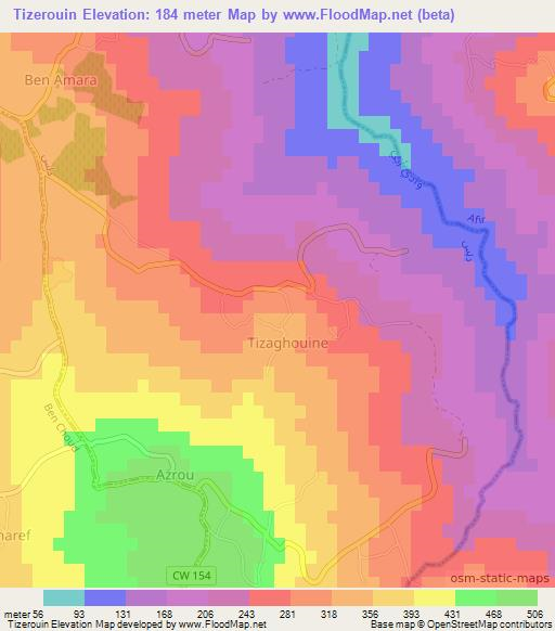 Tizerouin,Algeria Elevation Map